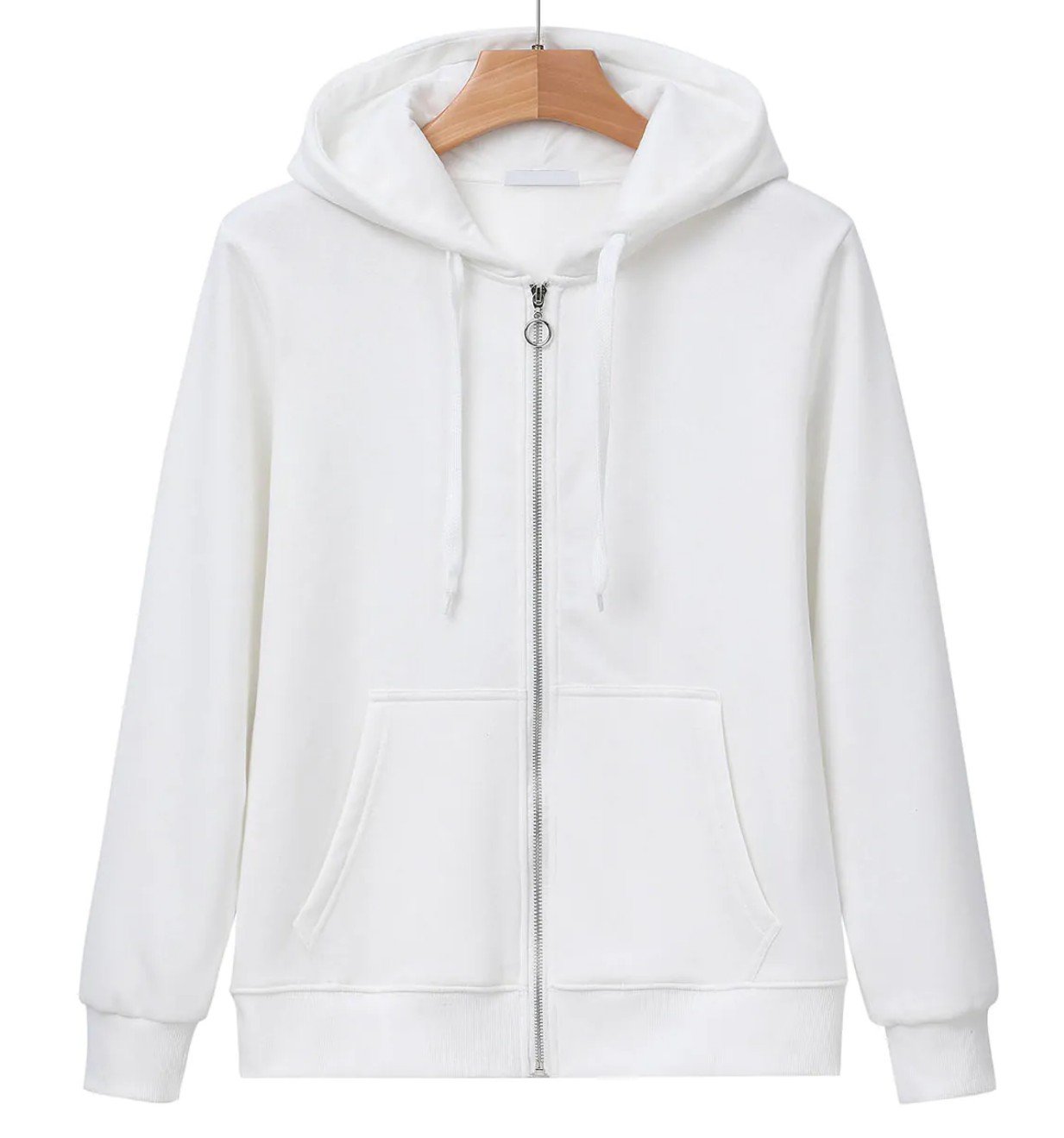 White Zipped High Quality Hoodie